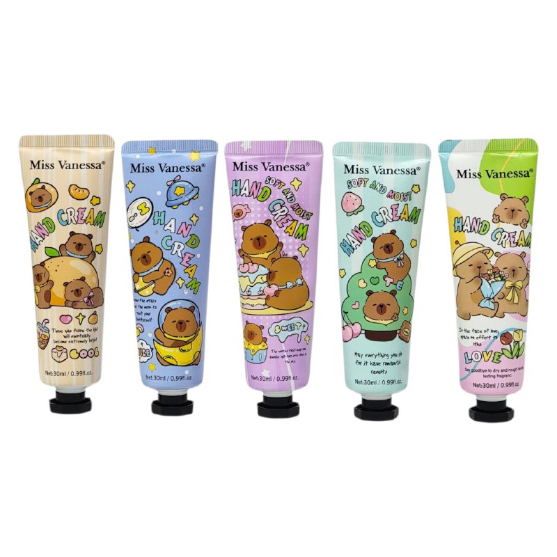 SET DE CREMA PARA MANOS HIDRATANTES NUTRITIVAS Y REJUVENECEDORAS 5PCS MISS VANESSA 30GX5