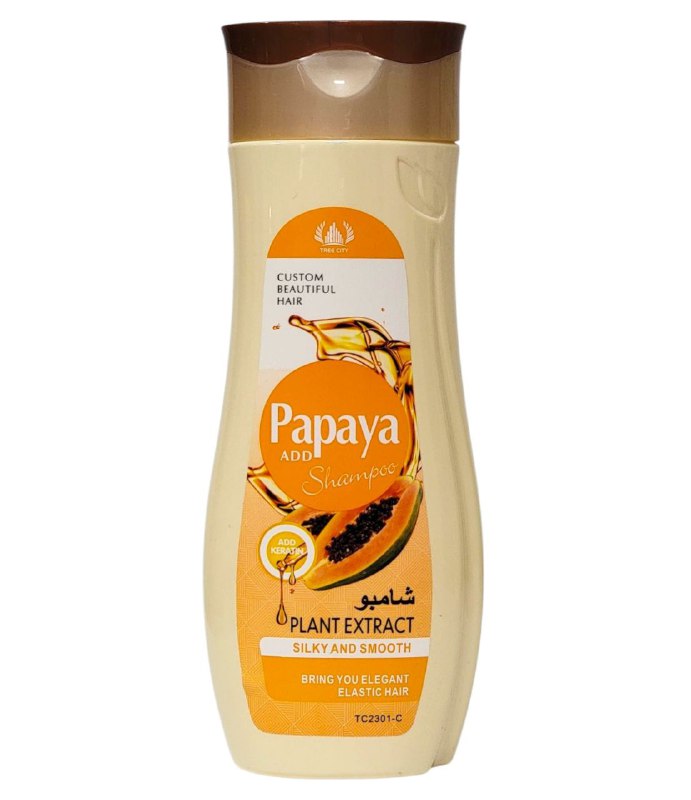 SHAMPOO PARA EL CABELLO DE PAPAYA, DEJA EL CABELLO SEDOSO Y SUAVE, NUTRE Y REPARA LAS HIBERAS PROFUNDAMENTE CABELLO SUAVE, HUMEDO Y NUTRITIVO TREE CITY PAPAYA ADD 400ML
