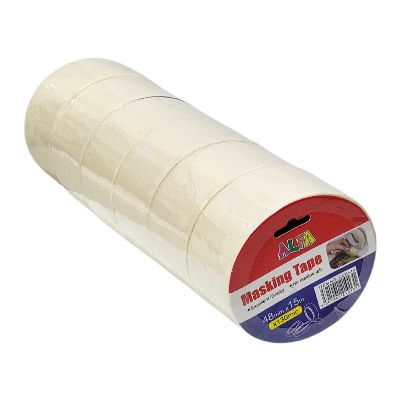 MASKINGTAPE CINTA ADHESIVA PROFESIONAL MULTIUSOS PARA HOGAR Y OFICINA ALFA 48MMX15M