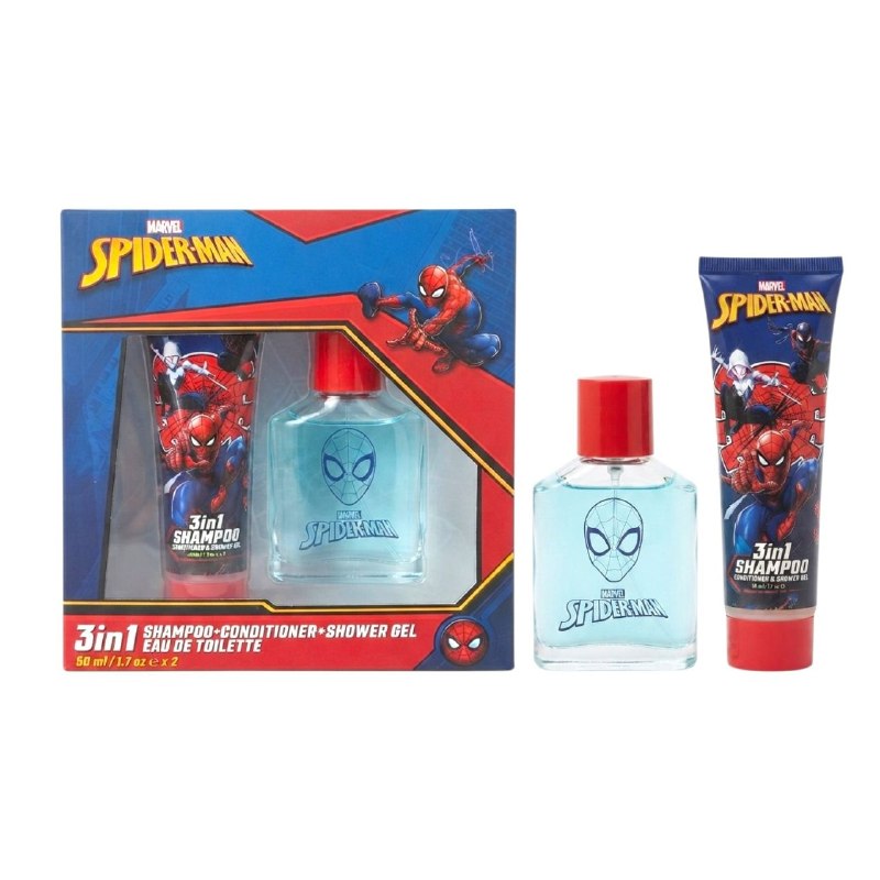 SET MARVEL SPIDERMAN EDT 50ML SHAMPOO ACONDICIONADOR Y GEL DE BAÑO 3 EN 1 50ML (H)