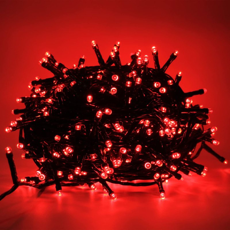 LUCES DECORATIVAS NAVIDEÑAS LUCES DEL ARBOL DE NAVIDAD COLOR ROJO 20 METROS