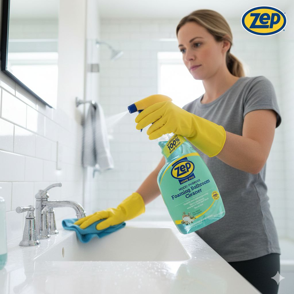LIMPIADOR ESPUMOSO MULTIUSOS PARA BAÑOS CON SAL DE MAR Y EUCALIPTO ZEP 946ML