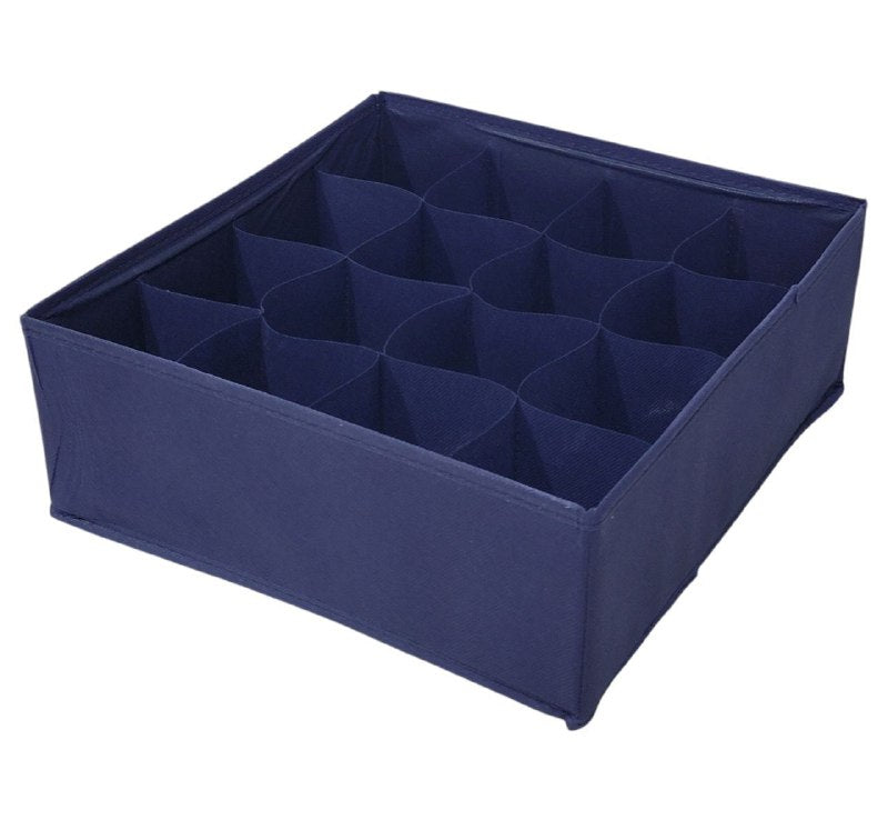 ORGANIZADOR CAJA DE ALMACENAMIENTO CON 16 COMPARTIMIENTOS FIJOS PARA FAJAS, CALCETINES, ETC CLOSET ESSENTIALS 30X30CM
