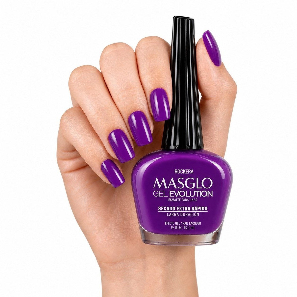 ESMALTE DE UÑAS CON EFECTO GEL DE SECADO EXTRA RÁPIDO MASGLO GEL EVOLUTION PASO 2 "ESTILO ROCKERA" 13.5 ML