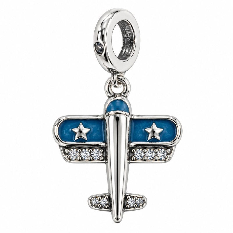 CHARM DE PLATA 9.25 CON DISEÑO DE AVION MEDIDA: 2CM PESO: 1.8G