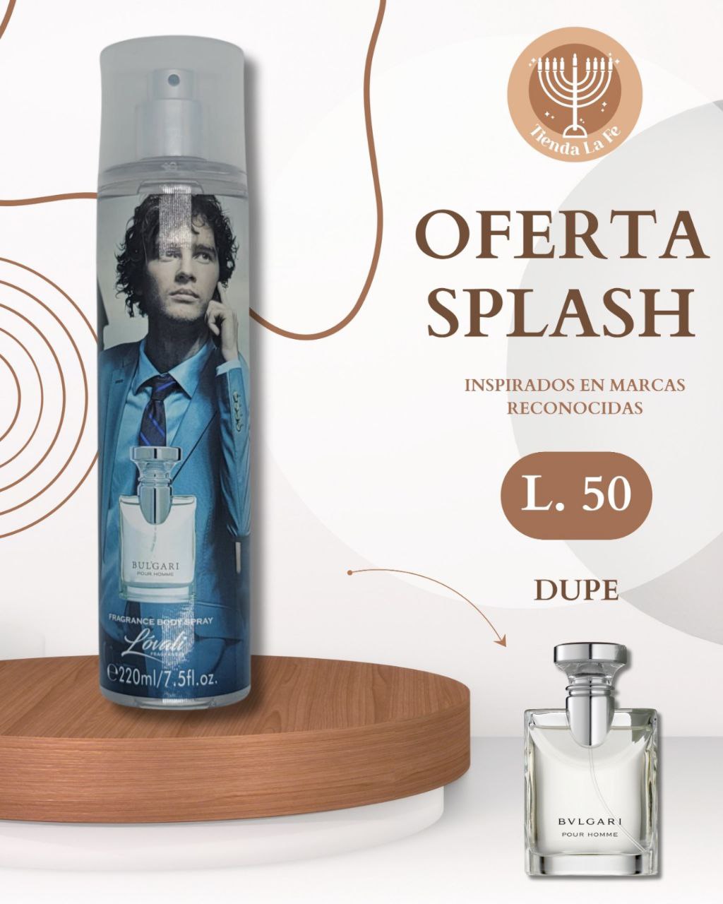SPLASH LOVALI BULGARI POUR HOMME 220ML (H) (DUPE BVLGARI POUR HOMME)