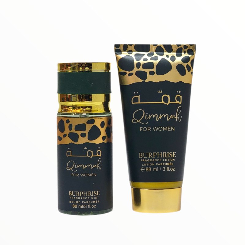 SET DIMMAH FOR WOMEN BURPHRISE SPLASH 88ML, BODY LOTION 88ML (M) (AROMA SIMILAR LATTAFA DIMMAH WOMEN)