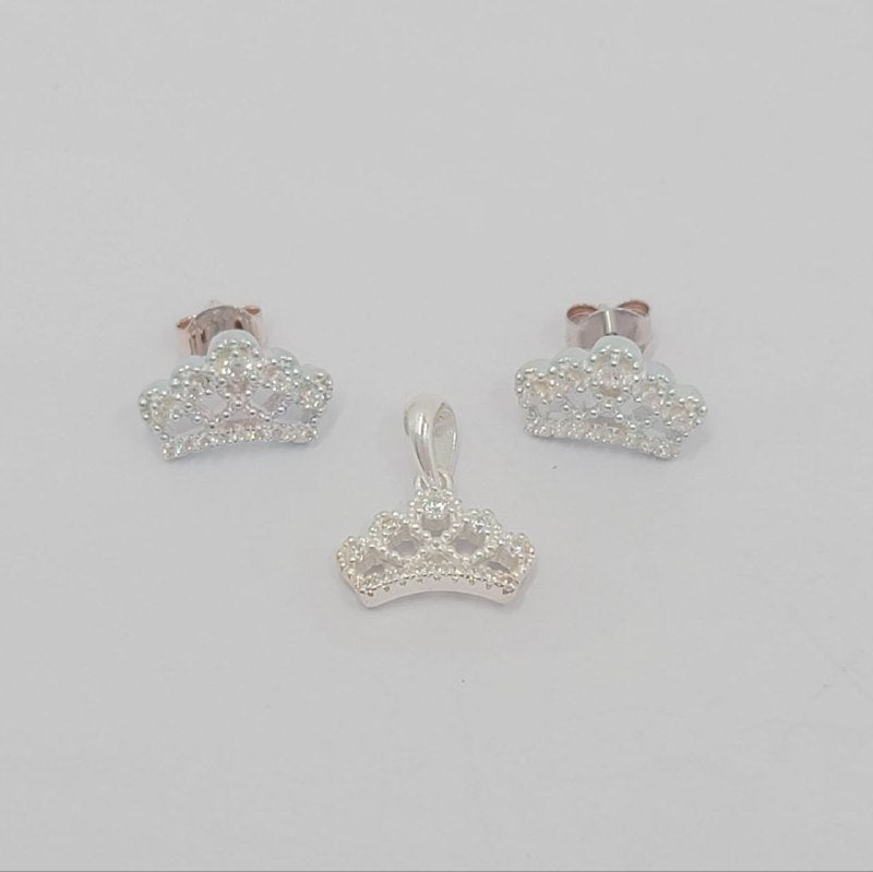 PSET2380 SET FORMA CORONA PLATA 9.25