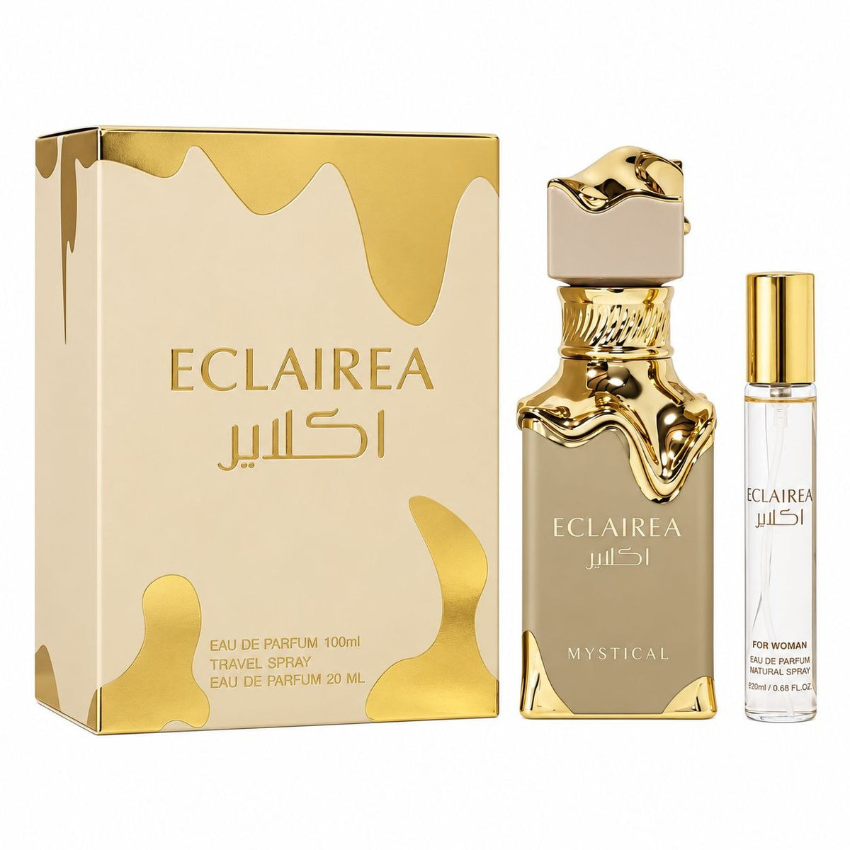 SET MYSTICAL ECLAIREA EDP 100ML SPRAY DE VIAJE 20ML (M) (AROMA SIMILAR LATTAFA ECLAIRE)