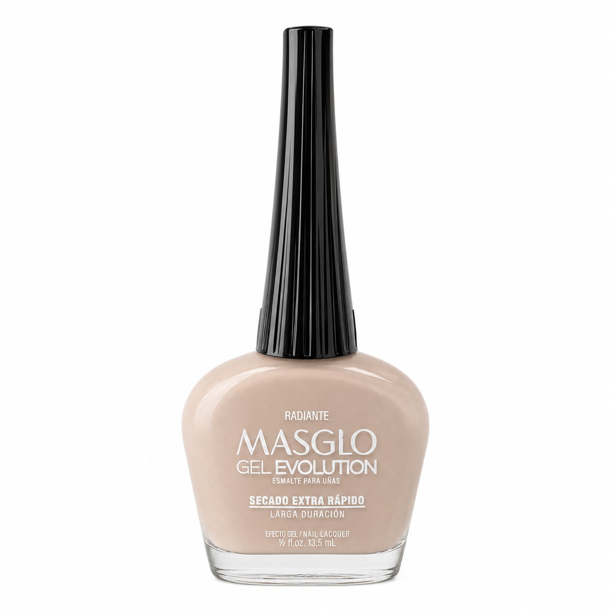 ESMALTE DE UÑAS CON EFECTO GEL DE SECADO EXTRA RÁPIDO MASGLO GEL EVOLUTION PASO 2 "ESTILO RADIANTE" 13.5 ML