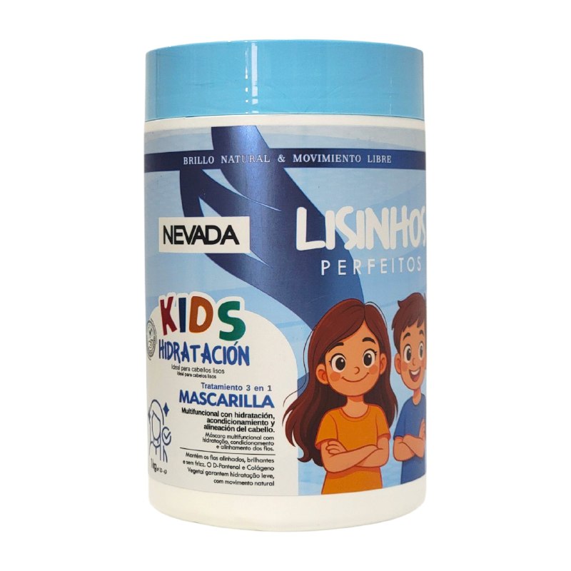 MASCARILLA PARA EL CABELLO 3 EN 1 PARA NIÑOS HIDRATANTE PARA CABELLO LISO NEVADA KIDS 1KG