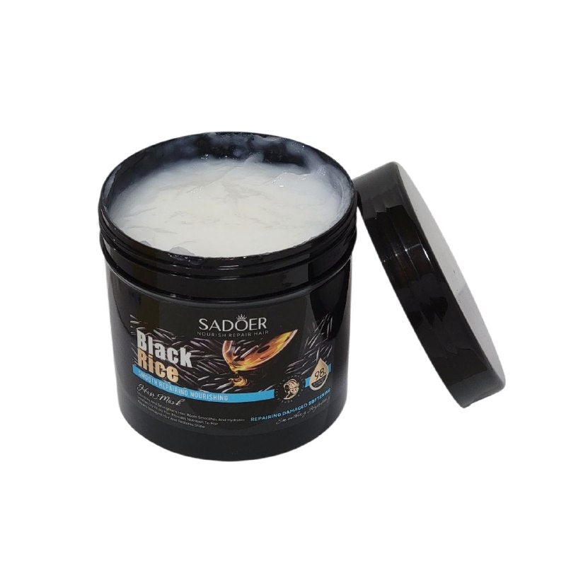 MASCARILLA PARA EL CABELLO ENRIQUECIDA CON ARROZ NEGRO SADOER 500G