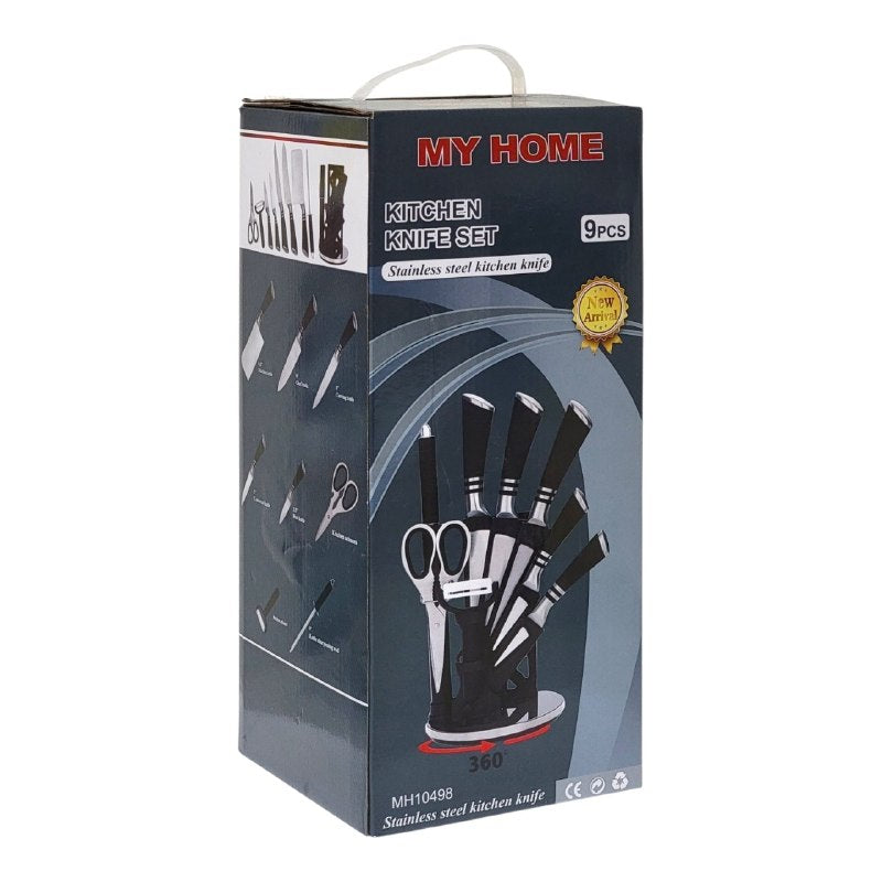 JUEGO DE CUCHILLOS DE COCINA, SET DE CUCHILLOS PROFESIONALES DE ACERO INOXIDABLE DE 9 PIEZAS MY HOME