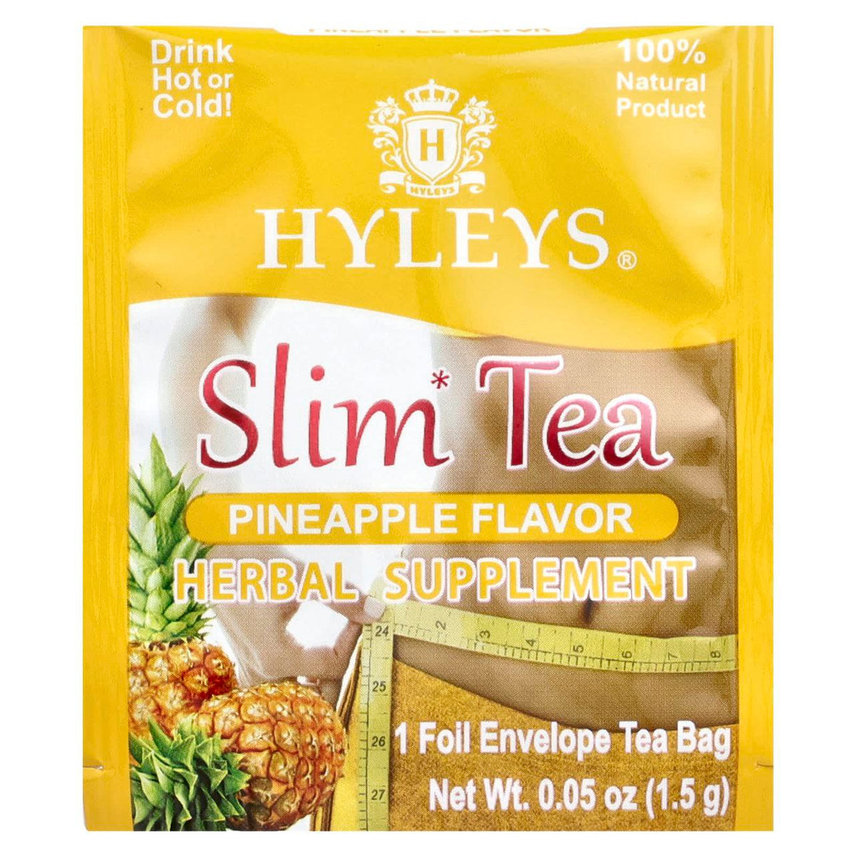 SUPLEMENTO HERBAL TE ADELGAZANTE SABOR PIÑA HYLEYS SLIM TEA 50UND
