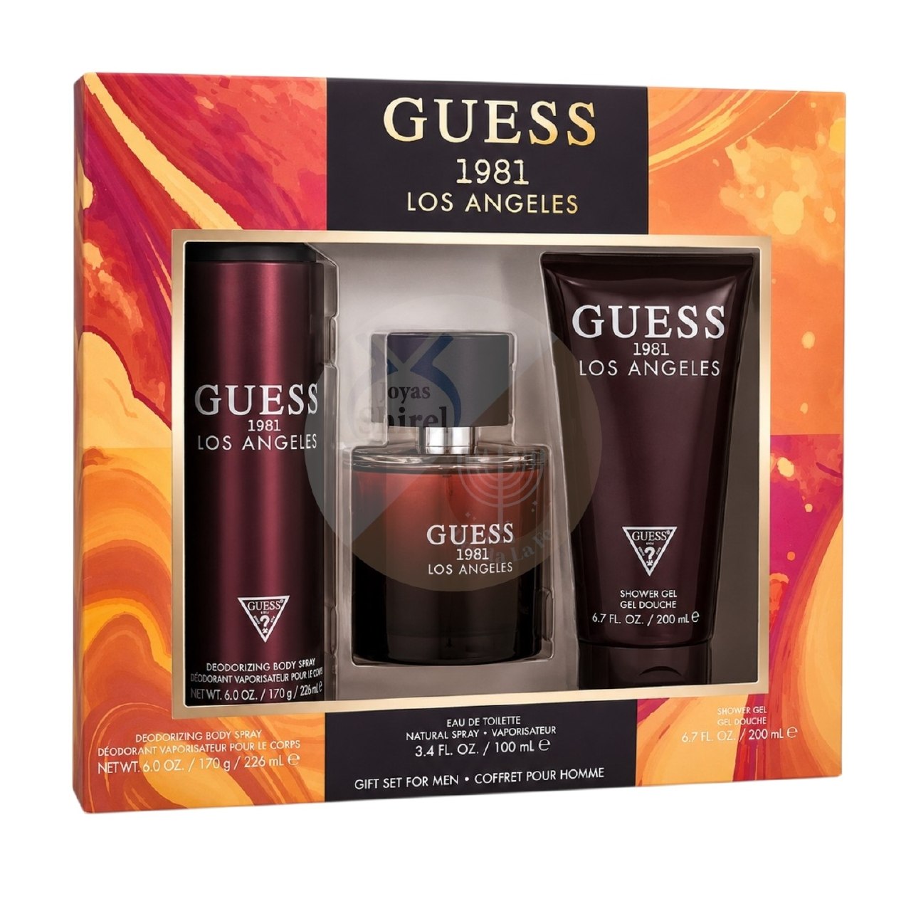 SET GUESS 1981 LOS ANGELES MEN EDT 100ML BODY SPRAY 226ML GEL DE DUCHA 200ML (H)