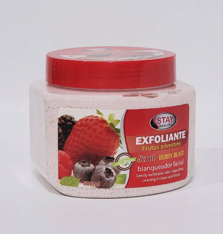 CREMA FACIAL EXFOLIANTE ACLARANTE Y PURIFICADOR DE POROS CON EXTRACTO DE FRUTAS SILVESTRES STAY BEAUTIFUL 500ML
