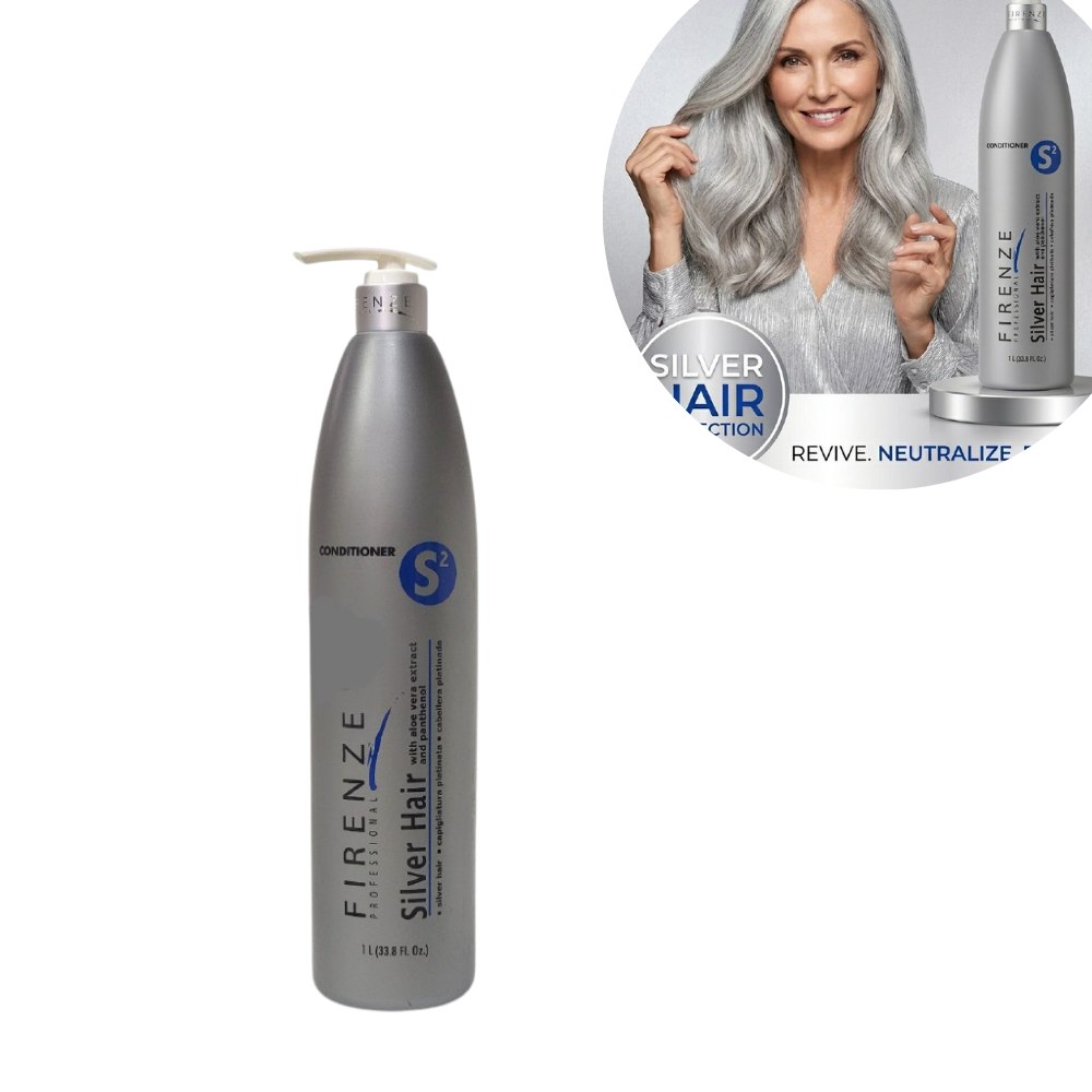 ACONDICIONADOR MATIZADOR Y SUAVIZANTE PARA CABELLOS GRISES, BLANCOS O PLATINADOS FIRENZE 1L