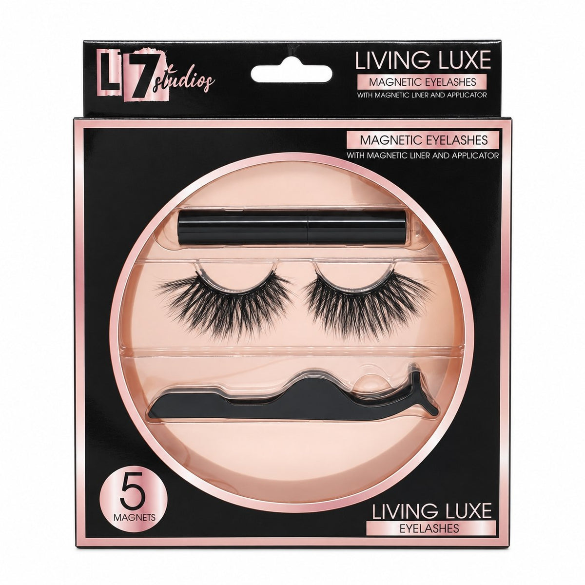 SET DE PESTAÑAS MAGNÉTICAS CON DELINEADOR Y APLICADOR LIVING LUXE L7 STUDIOS 3PCS