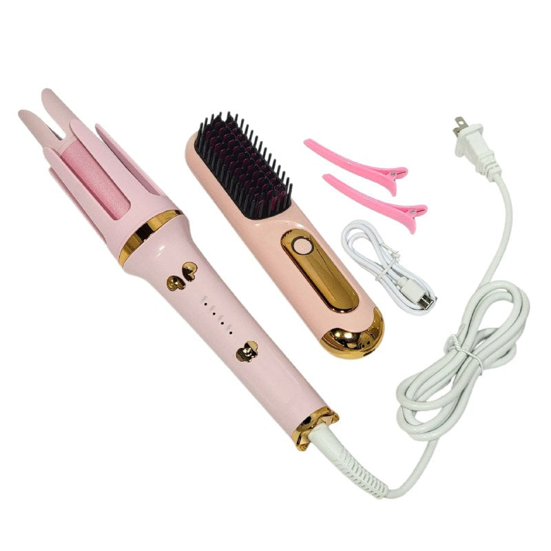 RIIZADORA ENCOLOCHADORA AUTOMATICA EN SET CON PEINE ALISADOR INALAMBRICO WIRELESS