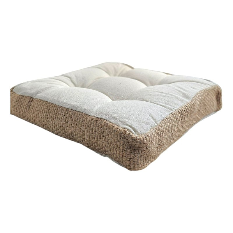 COJIN ALMOHADA DECORATIVO MULTIUSO COLOR BLANCO DE ALGODON SASHA 45X45CM
