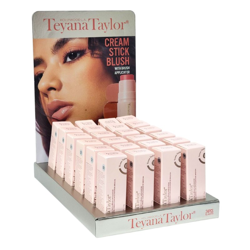BLUSH CREMOSO DE COLOR NATURAL Y DURADERO 8G, FACIL DE APLICAR QUE REALZA TU ROSTRO CON BROCHA HOLLYWOOD L.A TEYANA TAYLOR