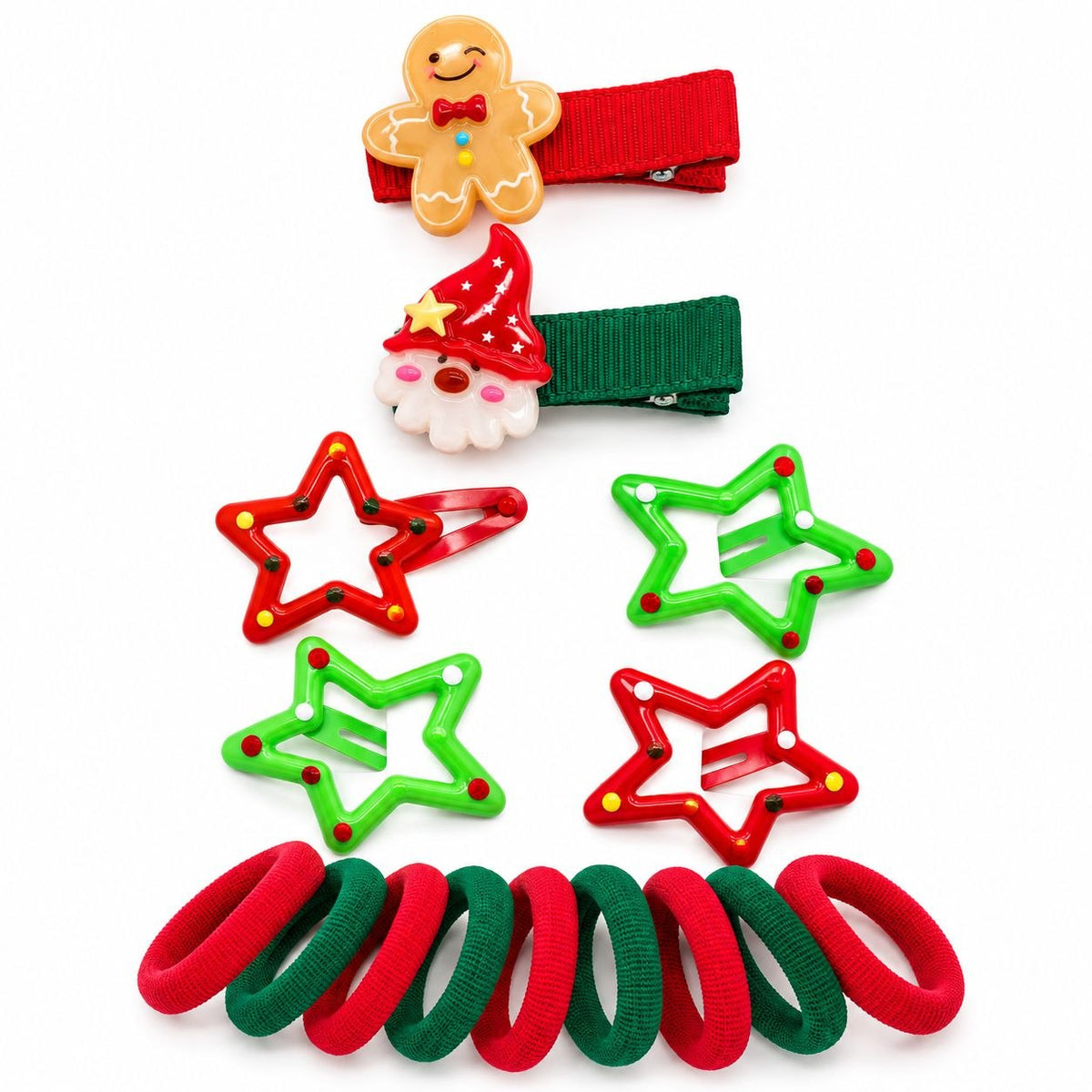 SET DE ACCESORIOS NAVIDEÑOS PARA EL CABELLO WEI YA 6PCS