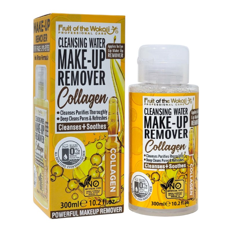 AGUA MICELAR DESMAQUILLANTE DE COLAGENO LIMPIA Y PURIFICA LA PIEL FRUIT OF THE WOKALI 300ML