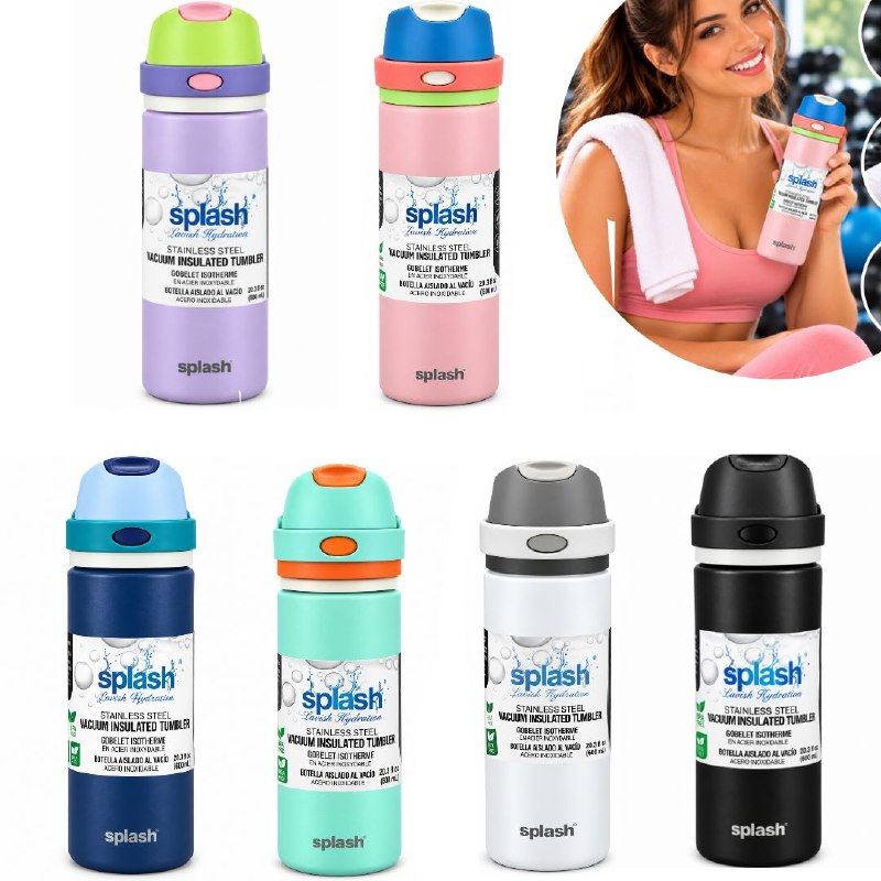 BOTE TERMICO DE ACERO INOXIDABLE SPLASH 600ML