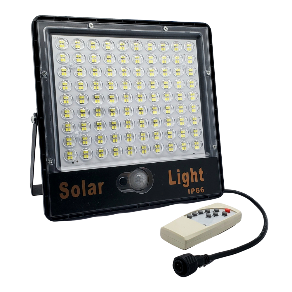 LUZ LED, LÁMPARA SOLAR CON SENSOR DE MOVIMIENTO Y PANEL SOLAR 300WATT CON PANEL