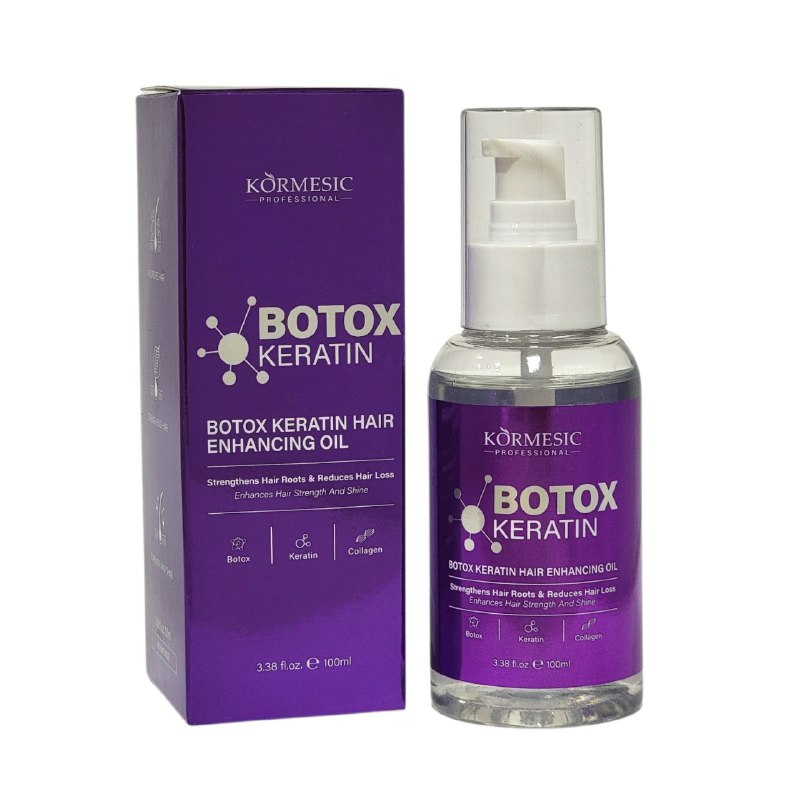 ACEITE PARA EL CABELLO DE QUERATINA Y BOTOX FORTALECEDOR DE RAICES ANTICAIDA KORMESIC 100ML