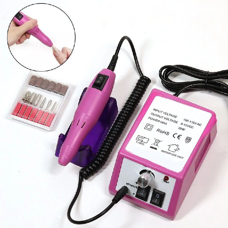 TALADRO PULIDOR DE UÑAS, DRILL ELECTRICO MERCEDES 2000 PARA PEDICURA Y MANICURA 6 BROCAS