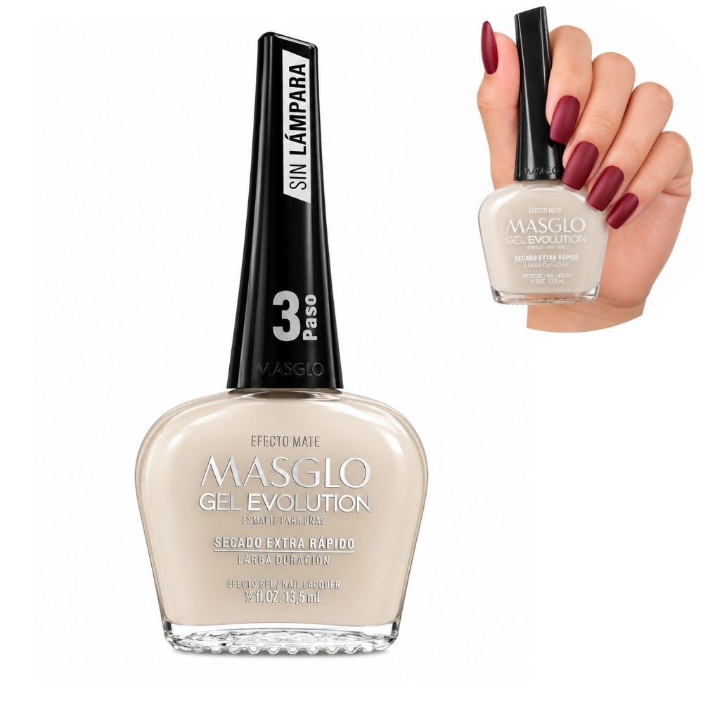 ESMALTE FINALIZADOR EFECTO MATE GEL EVOLUTION PASO 3 MASGLO 13.5ML