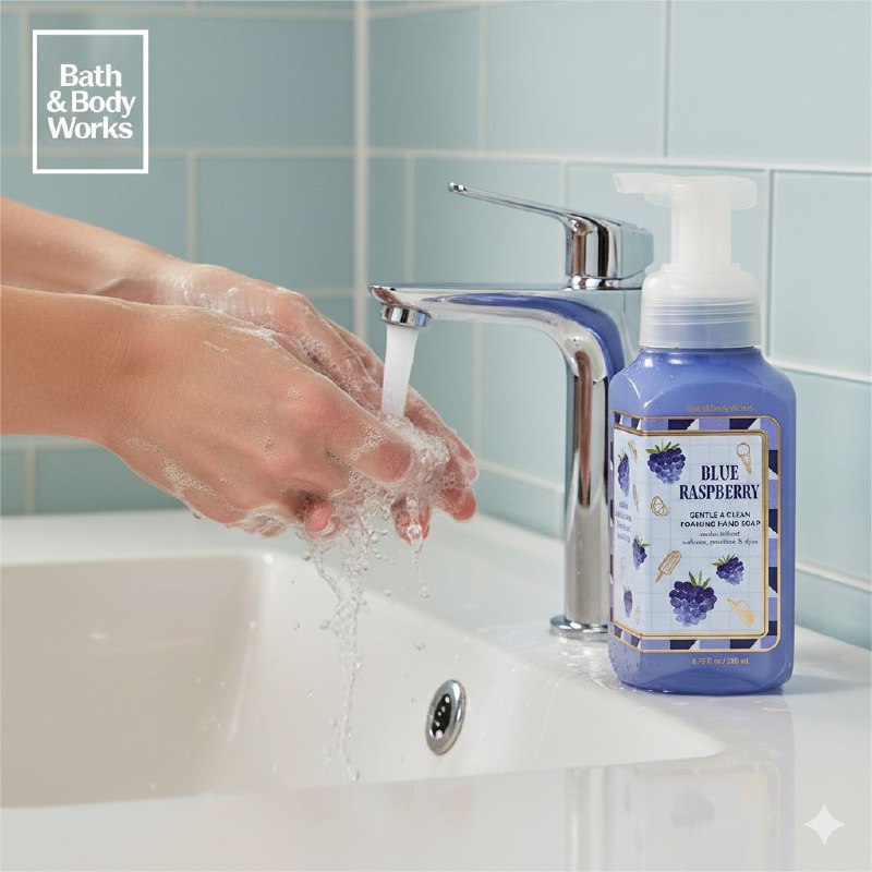 BATH & BODY WORKS JABON DE MANOS SUAVE Y LIMPIO BLUE RASPBERRY 259ML