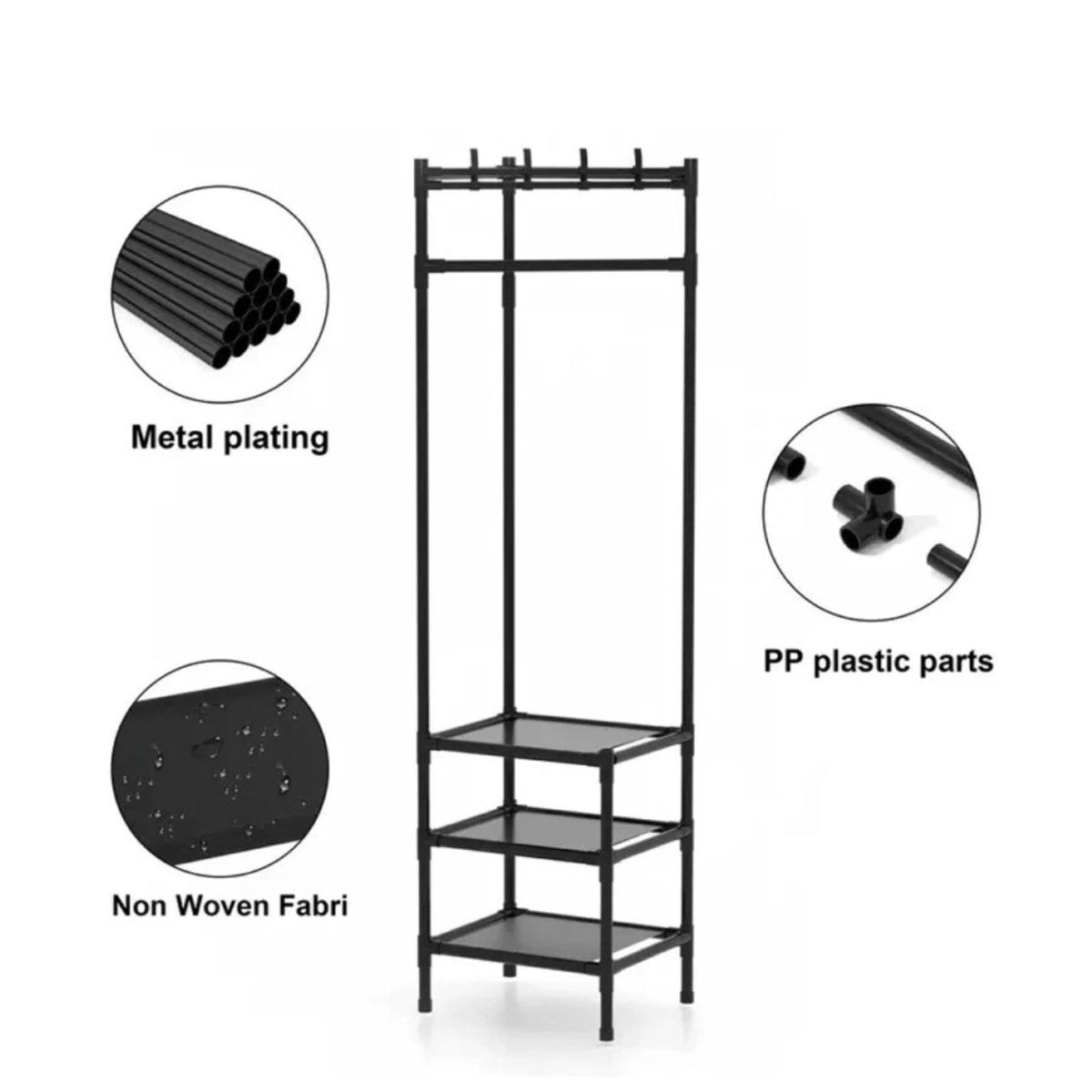 PERCHERO DE PISO PARA ORGANIZAR Y MANTENER PRENDAS, ACCESORIOS Y COMPLEMENTOS SIEMPRE AL ALCANCE