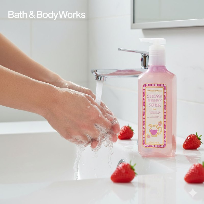 BATH & BODY WORKS JABON DE MANOS SUAVE Y LIMPIO STRAWBERRY SODA 236ML