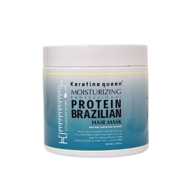 MASCARILLA PARA EL CABELLO HIDRATANTE CON PROTEINA BRASILEÑA ACEITE DE ARGAN Y JOJOBA KERATINE QUEEN 800ML
