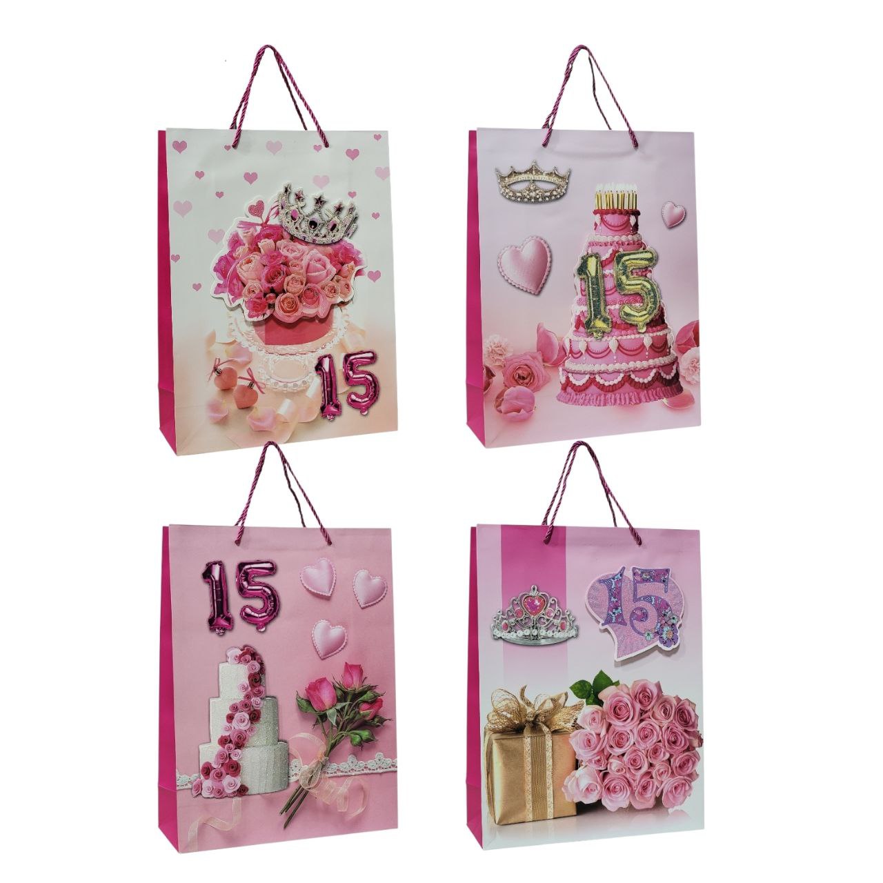 BOLSA DE REGALO PARA 15 AÑOS GRANDE 30X40X12CM