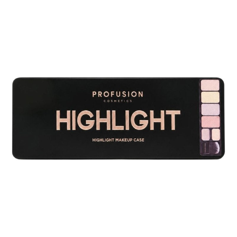 PALETA DE ILUMINADORES DE 6 TONOS CON BROCHA Y ESPEJO HIGHLIGHT