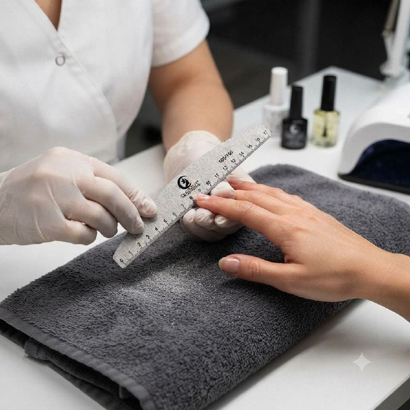 LIMA PARA UÑAS PROFESIONAL CON REGLA INCORPORADA