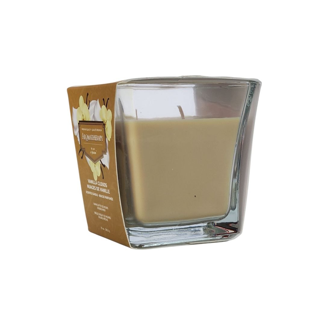 VELA AROMATICA DE DOBLE MECHA AROMA A NUBES DE VAINILLA AROMATHERAPY AIRFUSION 283.5G