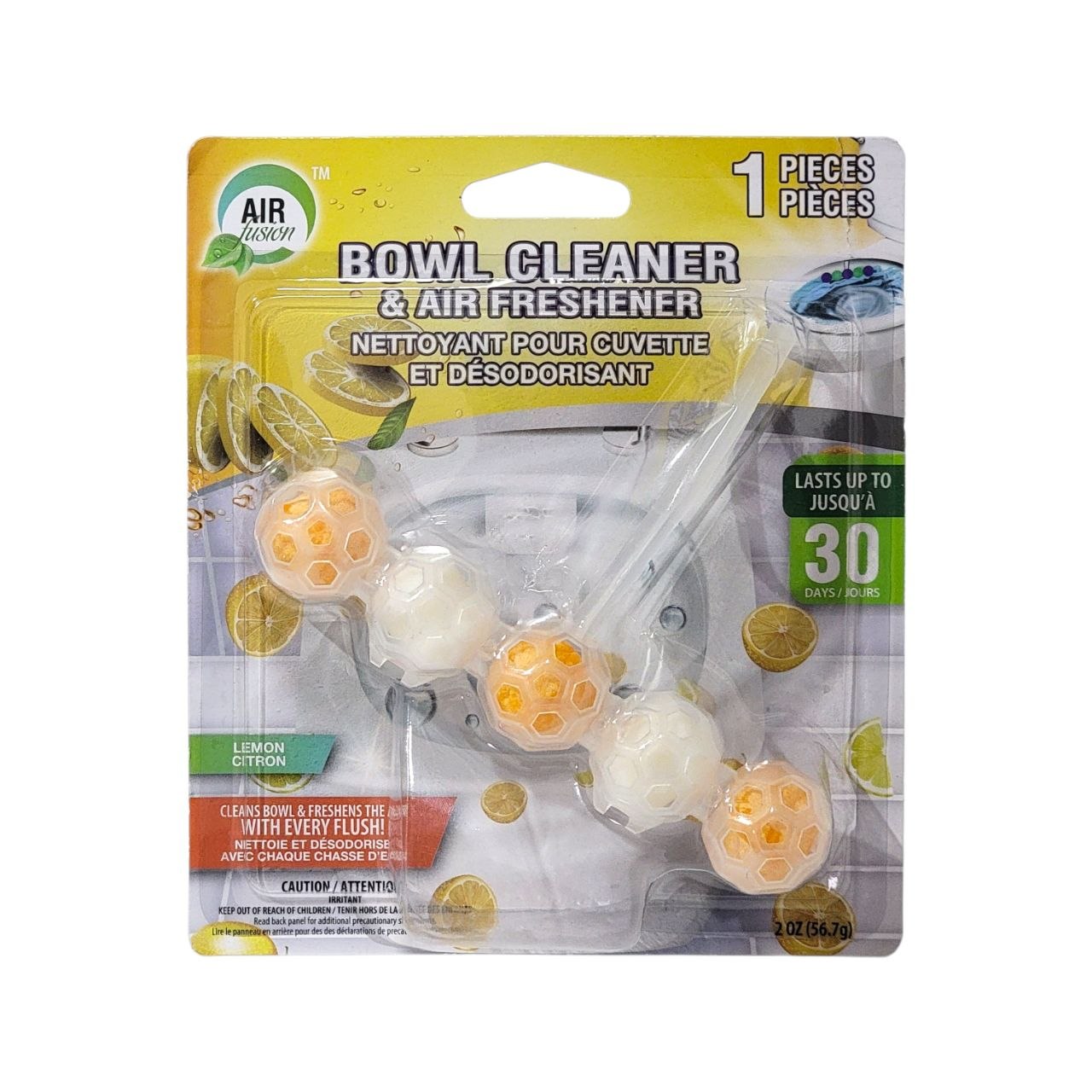 LIMPIADOR DE INODOROS Y AMBIENTADOR AROMA A LIMON AIR FUSION 56G