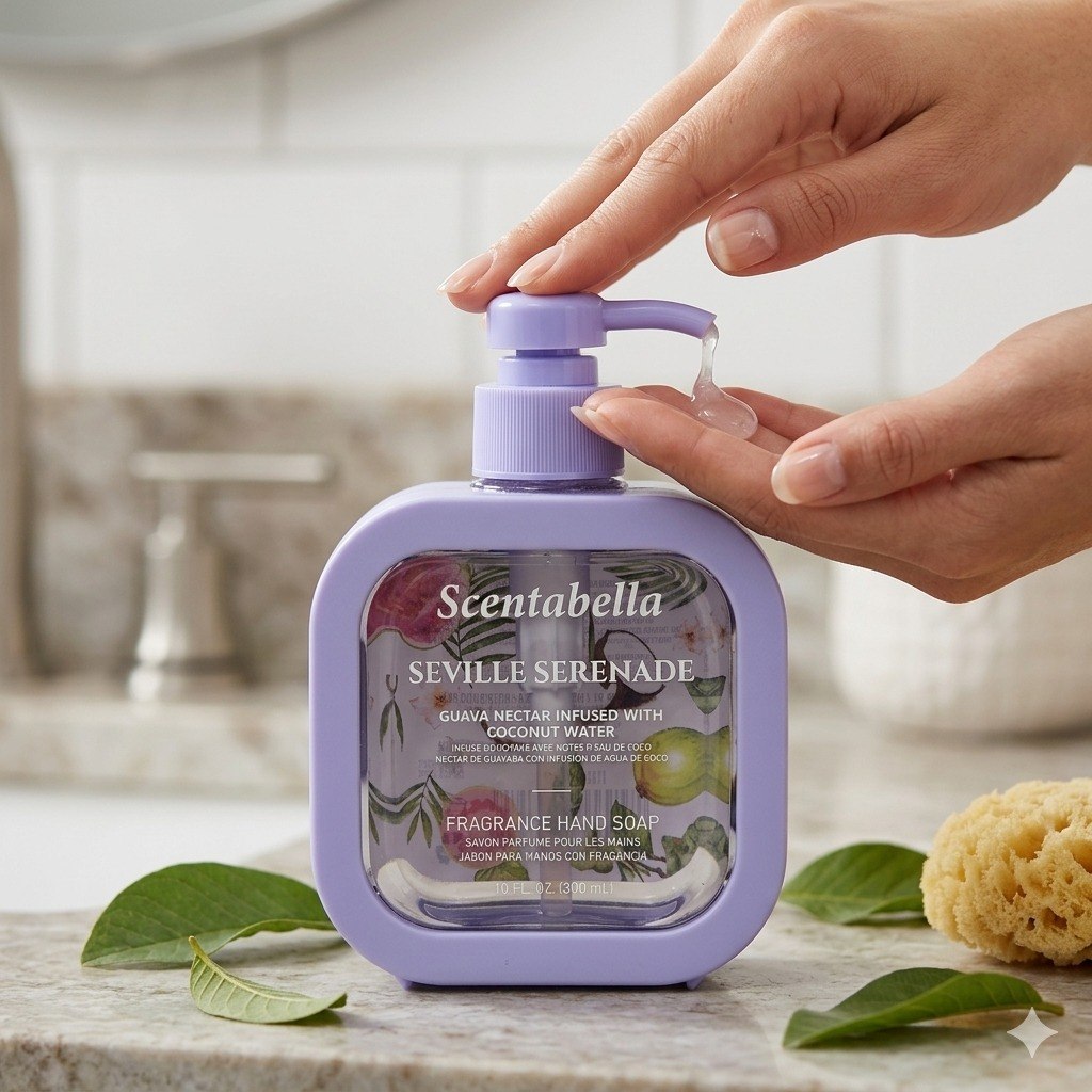 JABON LIQUIDO PARA MANOS DE NECTAR DE GUAYABA Y AGUA DE COCO SCENTABELLA 300ML