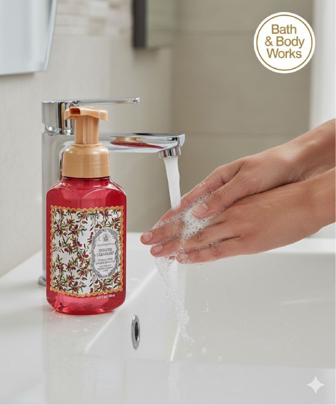 BATH & BODY WORKS JABON DE MANOS SUAVE Y LIMPIO FROSTED CRANBERRY 259ML