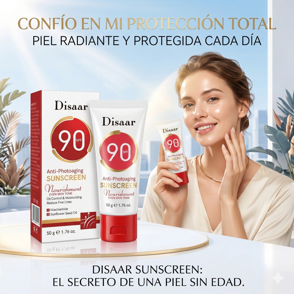 PROTECTOR SOLAR ANTIEDAD DE ALTA POTENCIA SPF 90 DISAAR 50G