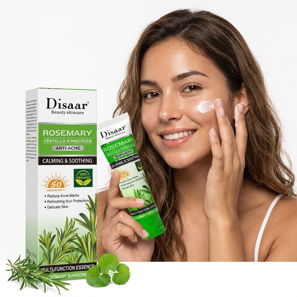 PROTECTOR SOLAR FACIAL ANTIACNE CON EXTRACTO DE ROMERO Y CENTELLA ASIATICA SPF50 DISAAR 50G