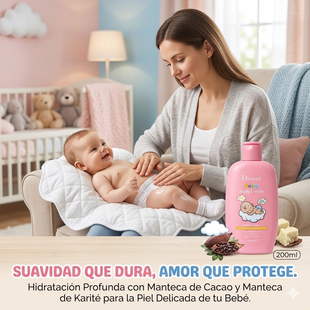 CREMA CORPORAL PARA BEBES NUTRITIVA CON MANTECA DE CACAO Y KARITE DISAAR 200ML