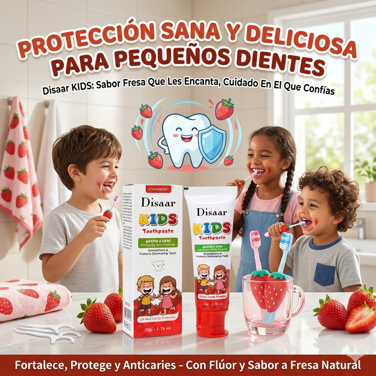 PASTA DENTAL INFANTIL SABOR FRESA DISAAR 50G