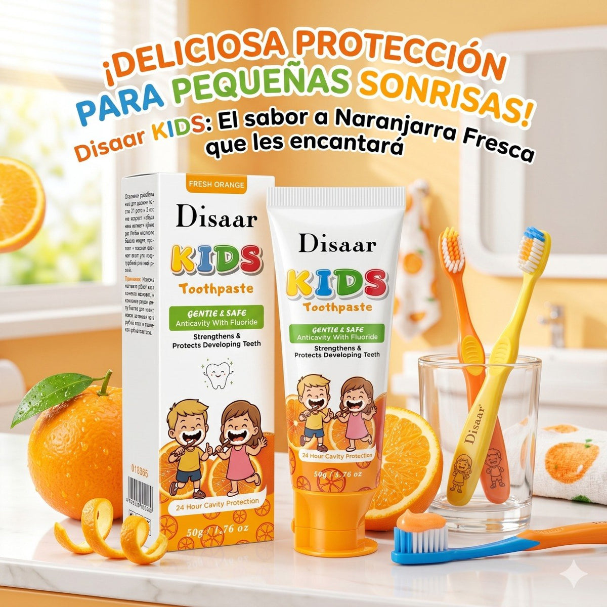 PASTA DENTAL INFANTIL SABOR NARANJA DISAAR 50G
