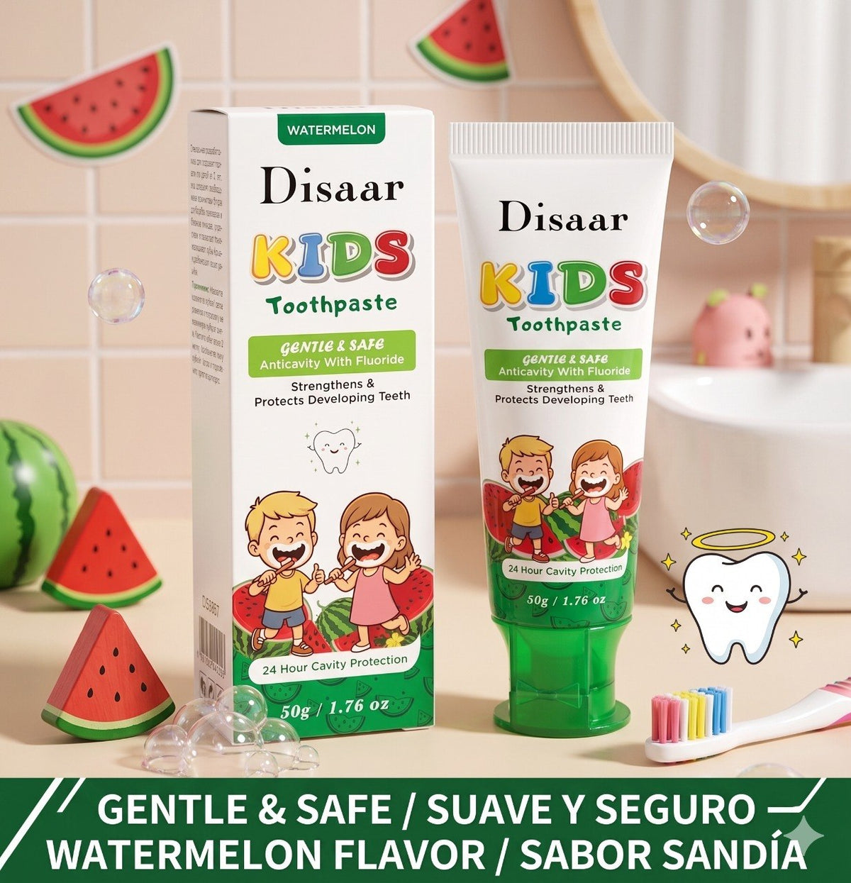 PASTA DENTAL INFANTIL SABOR SANDIA DISAAR 50G