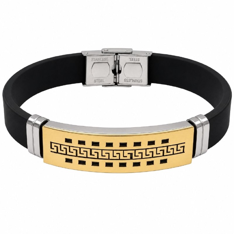 PULSERA DE ENCHAPE PARA CABALLERO, LABERINTO 21CM
